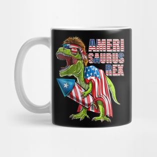 AMERISAURUS Dinosaur 4th of July Kids Boys Men TRex Funny Mug